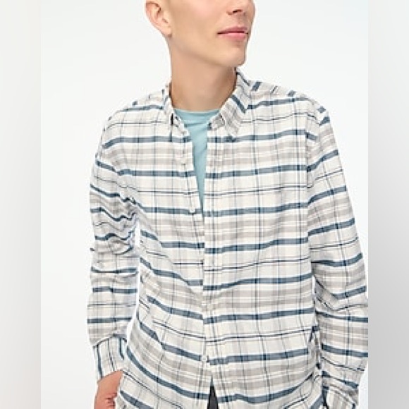 J. Crew Other - NWT Blue Multi Plaid Botton Down Long Sleeve Slim Flex Oxford Shirt -hole to sew
